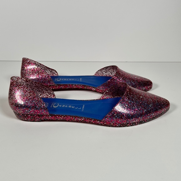 Jeffrey Campbell Jelly Love Pink Glitter Pointed Ballet Flat Shoe - Picture 4 of 7